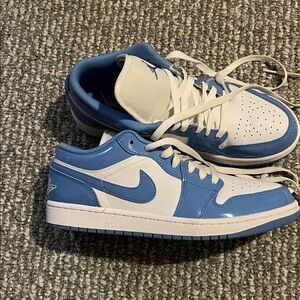 Nike Men's White and Blue Air Jordan’s Sneakers